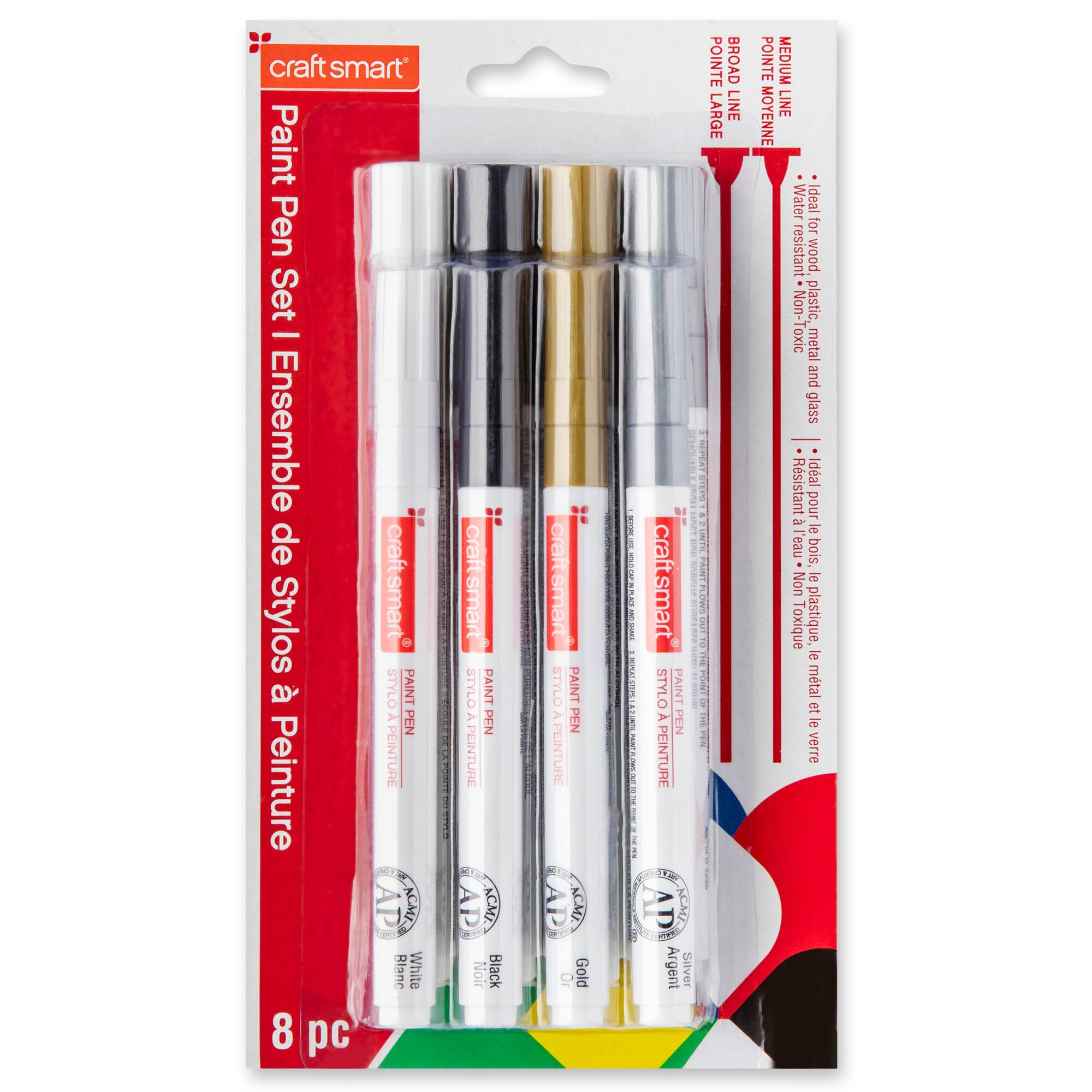 12 Packs: 8 ct. (96 total) Black Tie Paint Pen Set by Craft Smart®